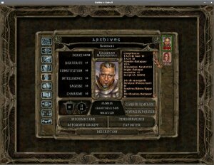 Baldur's Gate 2 menu shot